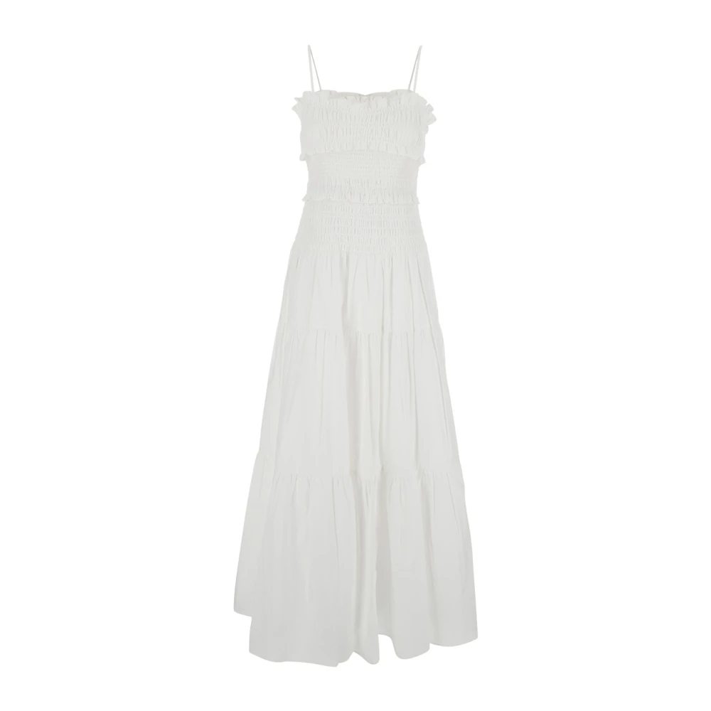 Michael Kors Women's White Smocked Cotton Poplin Maxi Dress - Maxi Dresses - S - Dresses