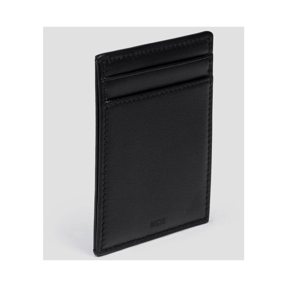 MCM Hemel kaarthouder van kalfsleer met laurierlogo Black Dames