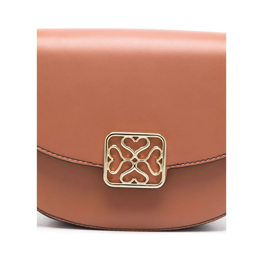Strathberry Cognac Bruine Schoudertas met Overslag Brown Dames