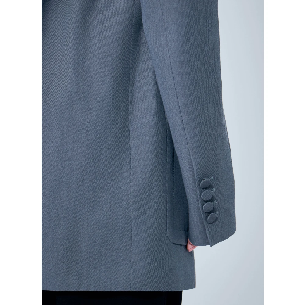 Dries Van Noten Wolblend Double-Breasted Blazer Gray Dames