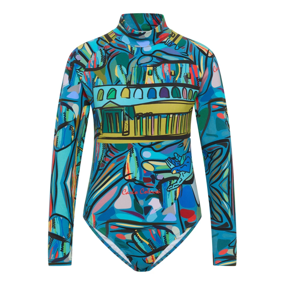 Carlo Colucci Women's Blue Printed Body - Full-Body - Xl - Tops