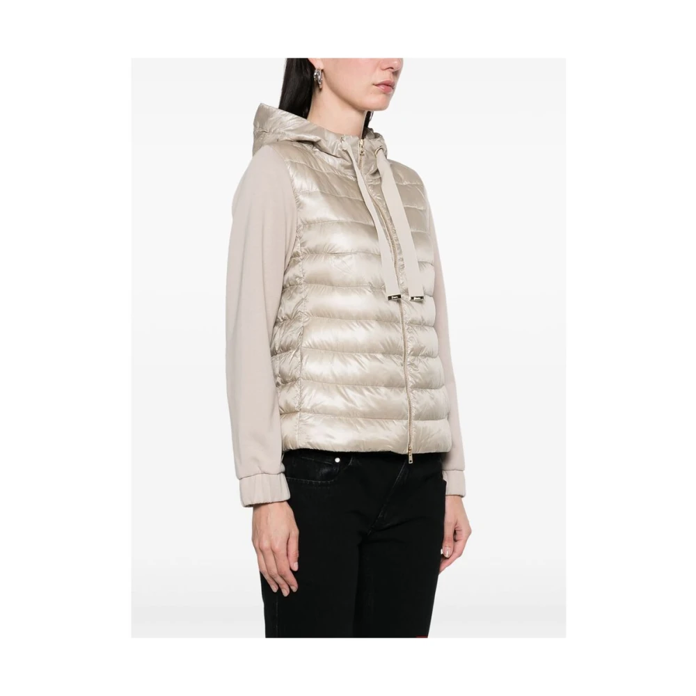 Herno Beige Capuchonrits Jas met Koord Beige Dames