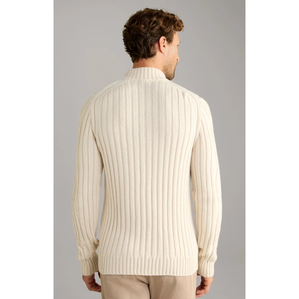 Joop! Heren Gebreide Trui met Verticaal Patroon Beige Heren
