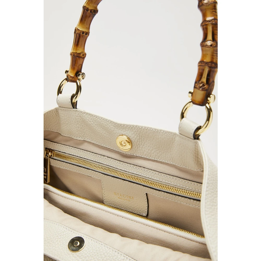 Biagini Bamboe Leren Tas Beige Dames