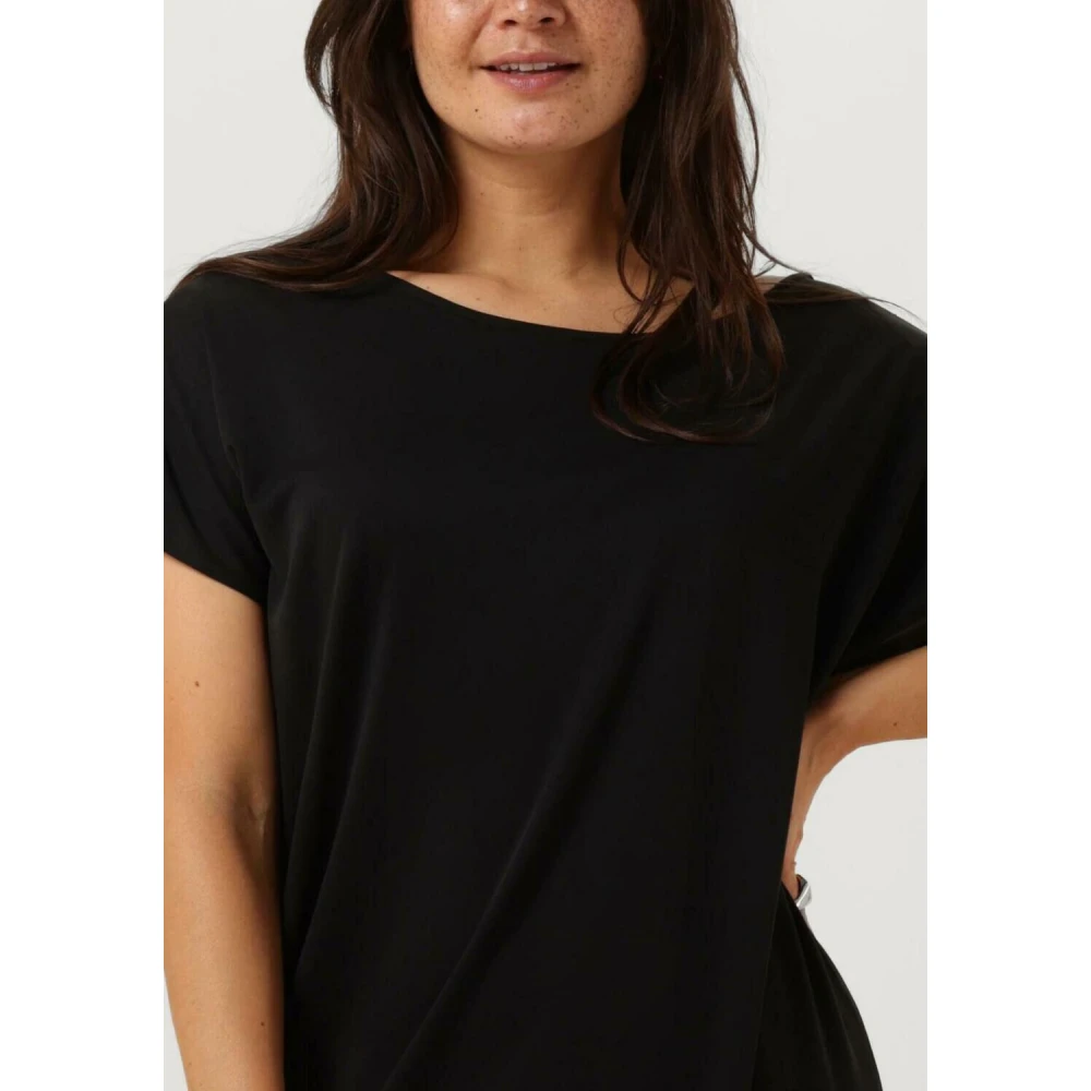Minus Boat Neck Short Sleeve Midi Jurk Black Dames