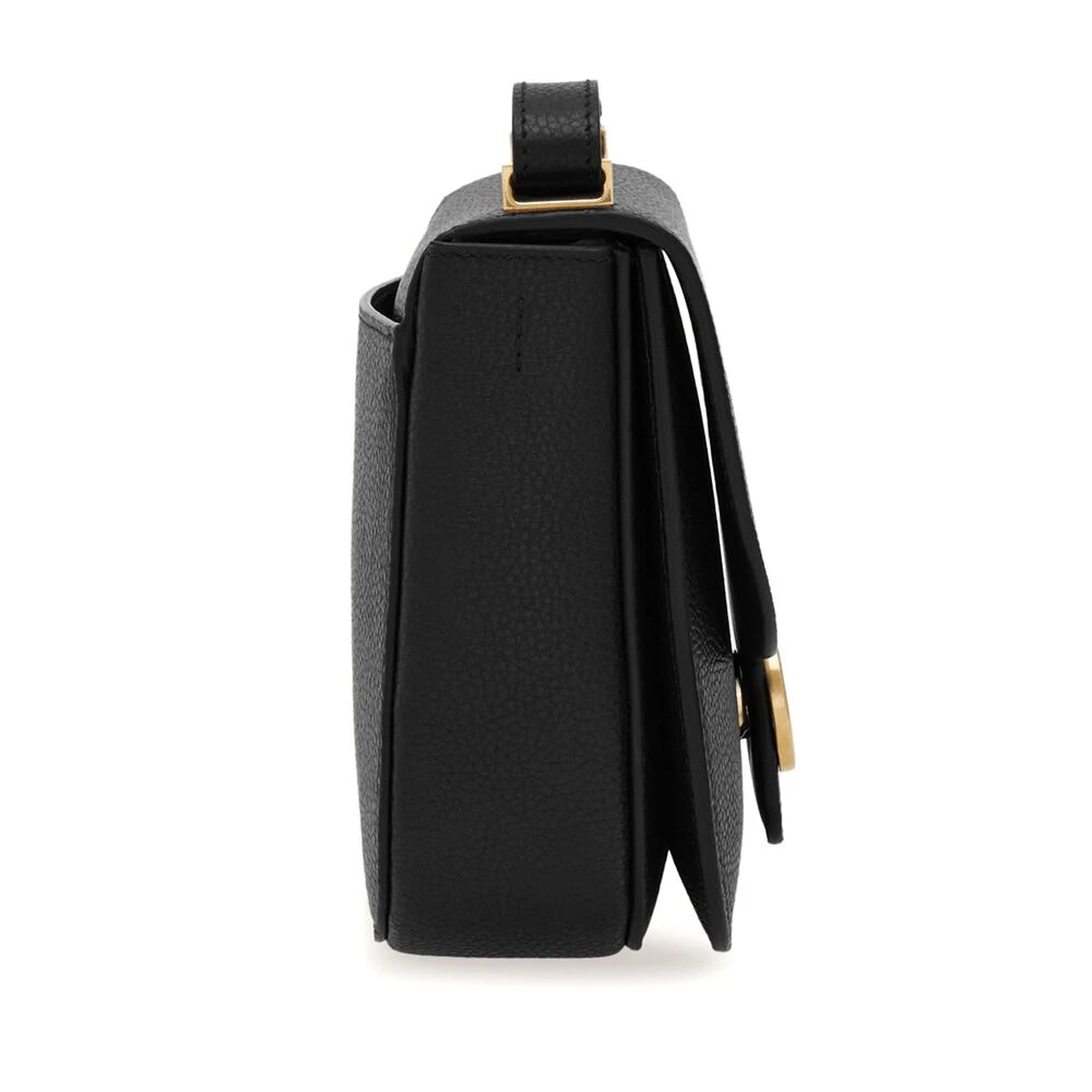Salvatore Ferragamo Zwarte Crossbody Tas met Overslag Black Dames