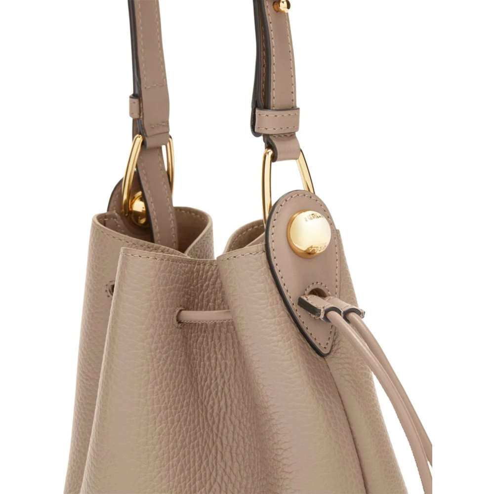 Furla Stijlvolle Trekkoord Schoudertas Gray Dames