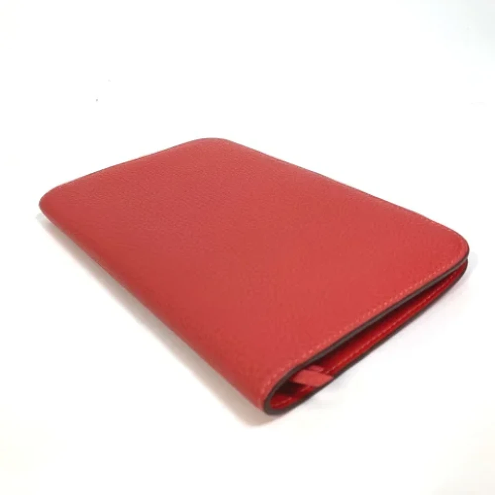 Hermès Vintage Pre-owned Leather wallets Red Dames