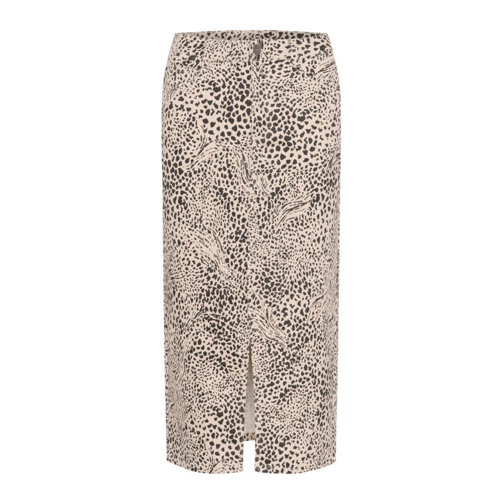 Kaffe - Leopardenmuster Hohe Taille Rock - Skirts - Damen - Mehrfarbig - 2XL - Bild 3
