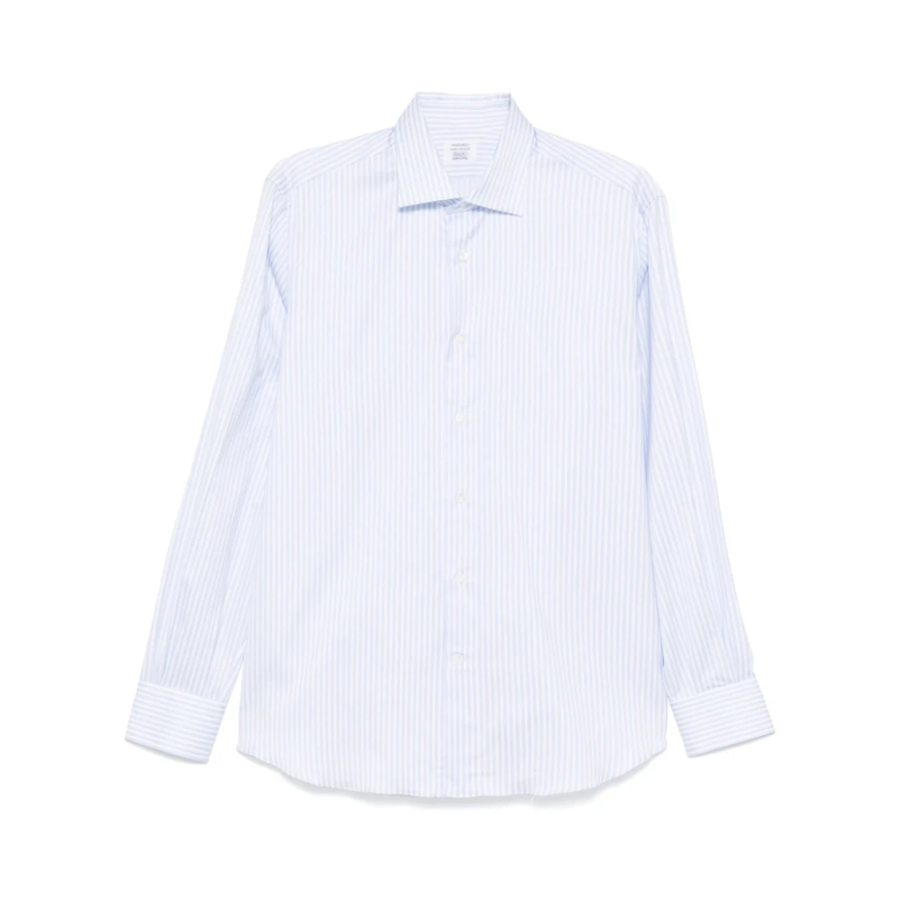 Mazzarelli Lichtblauwe Button-Up Overhemd Blue Heren