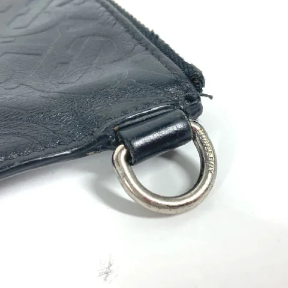 Burberry Vintage Pre-owned Leather clutches Black Dames