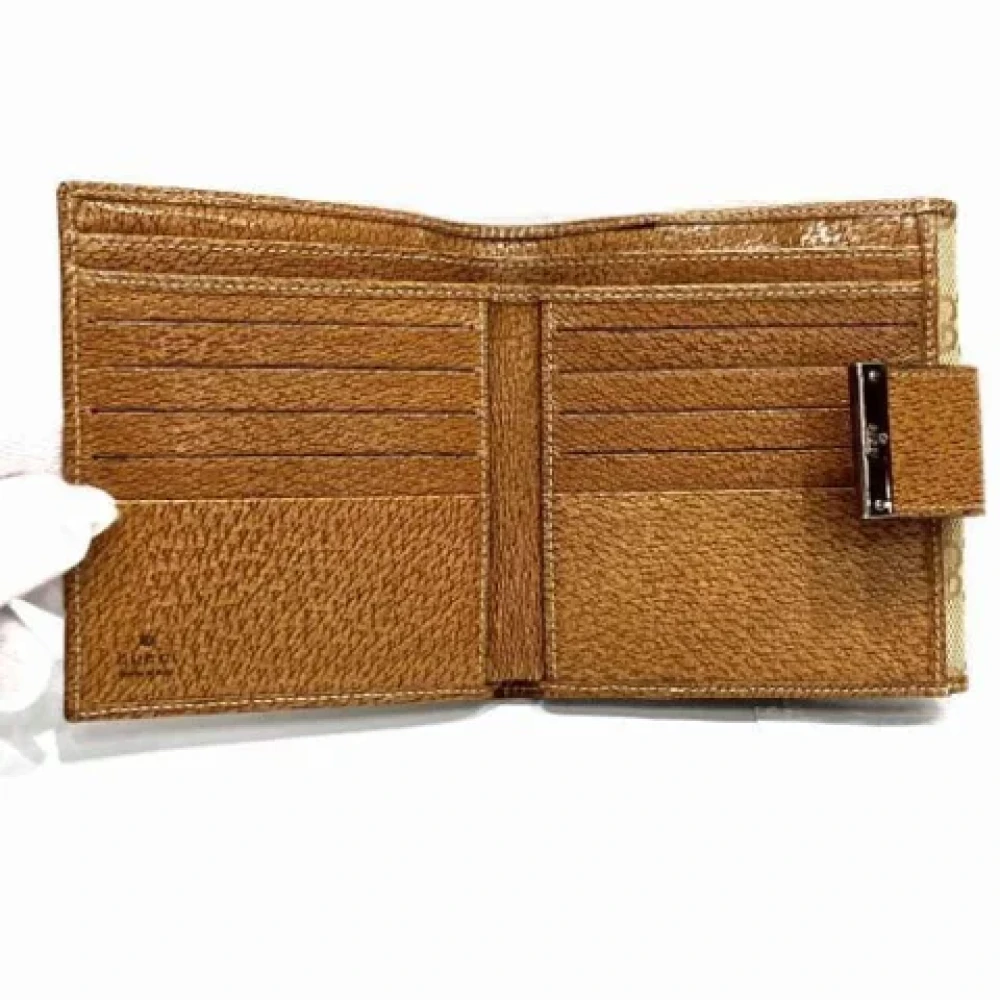 Gucci Vintage Pre-owned Canvas wallets Beige Dames