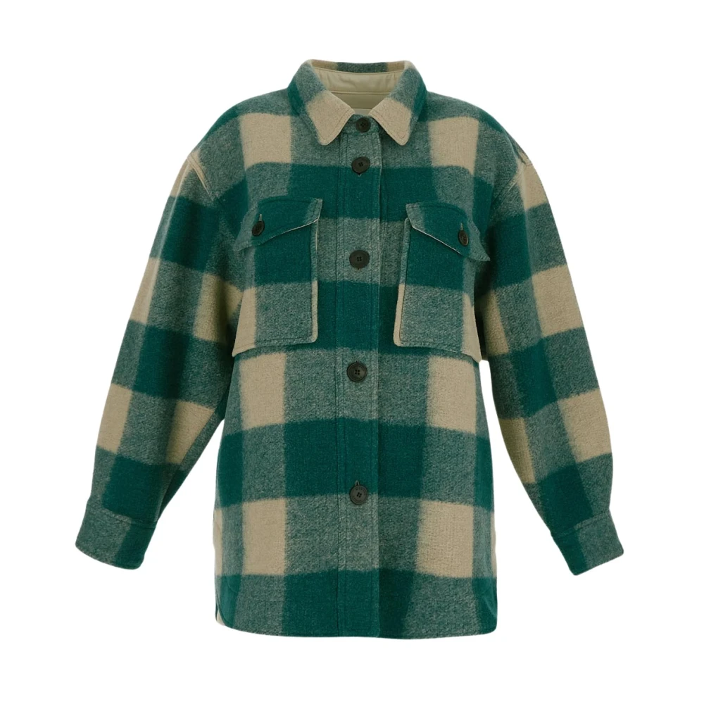 Isabel Marant Étoile Arveli Overshirt Stijlvol en veelzijdig Green Dames