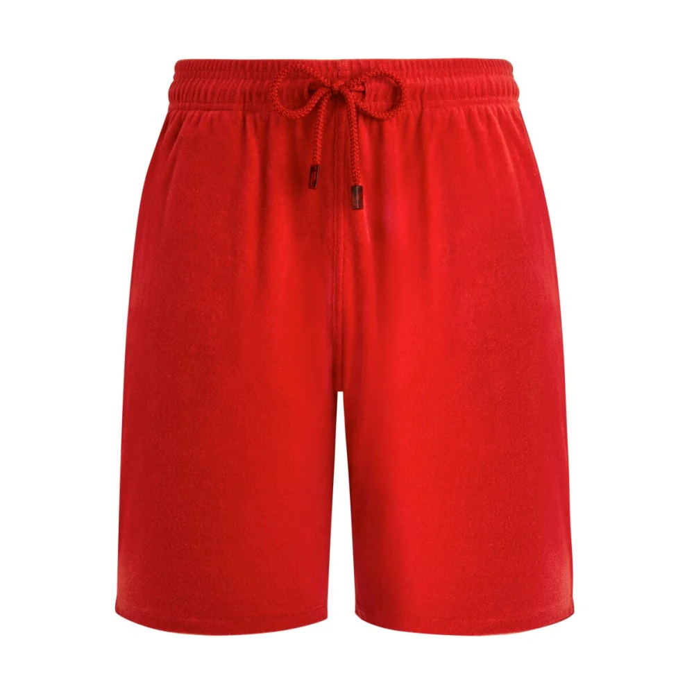 Vilebrequin Terry Bermuda Shorts Solid Red Heren