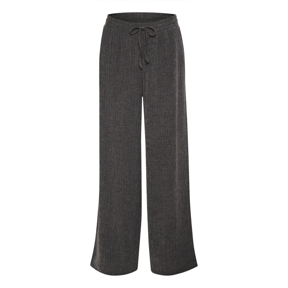 Kaffe Donkergrijze Melange Wijde Broek Gray Dames