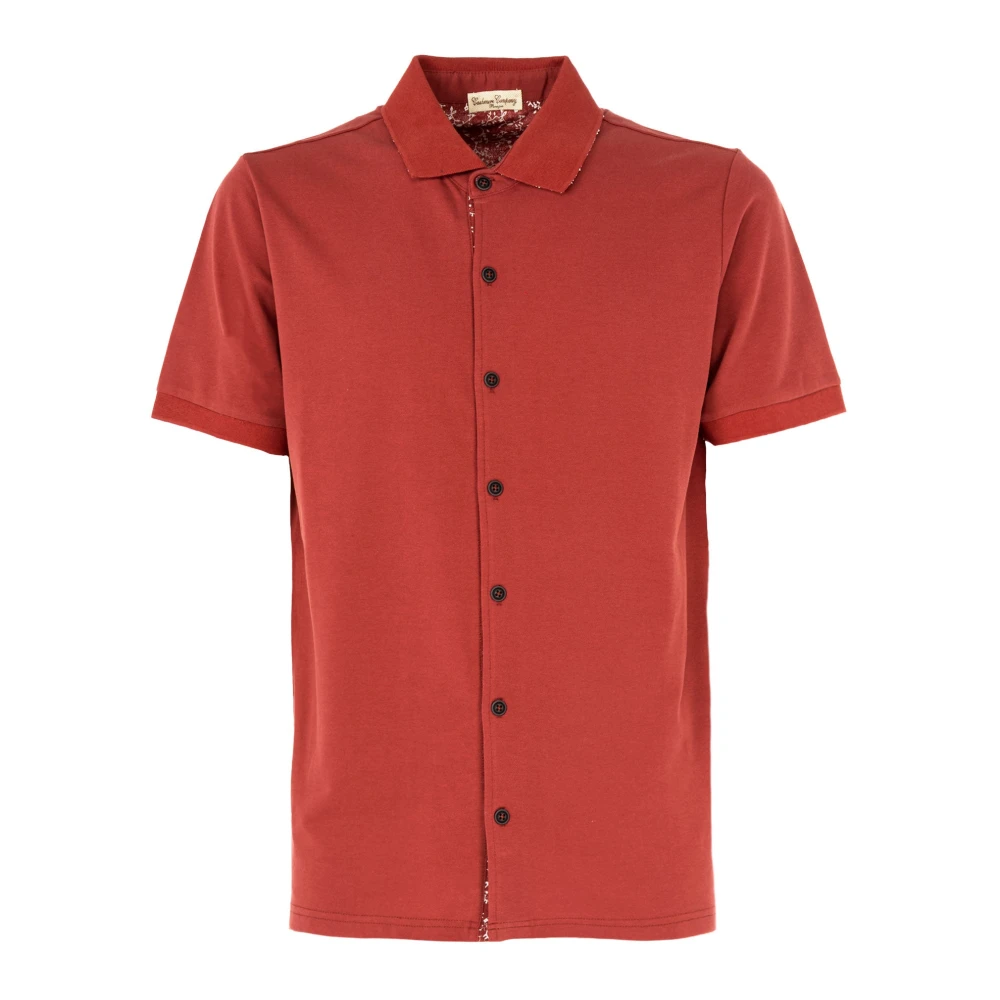 Cashmere Company Korte mouwen overhemd Roest Bruin Outlet Prijs Brown Heren