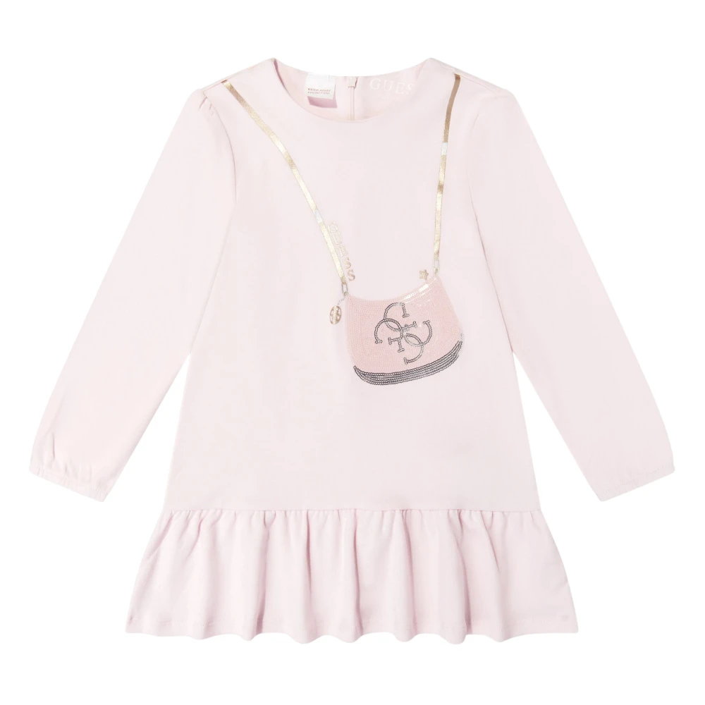Guess Girls Pink Bag Print Dress In - 3 Yrs - Image 3