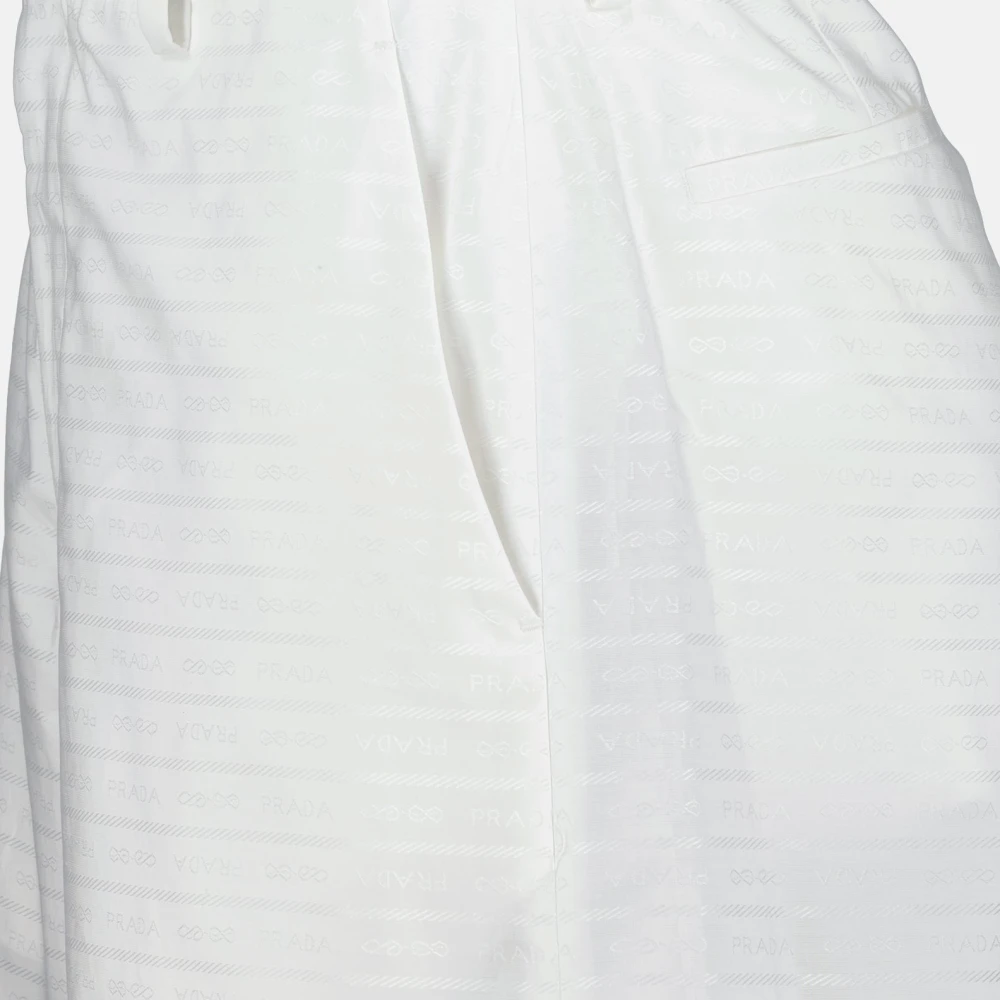 Prada Oversized Poplin Bermuda Shorts White Heren
