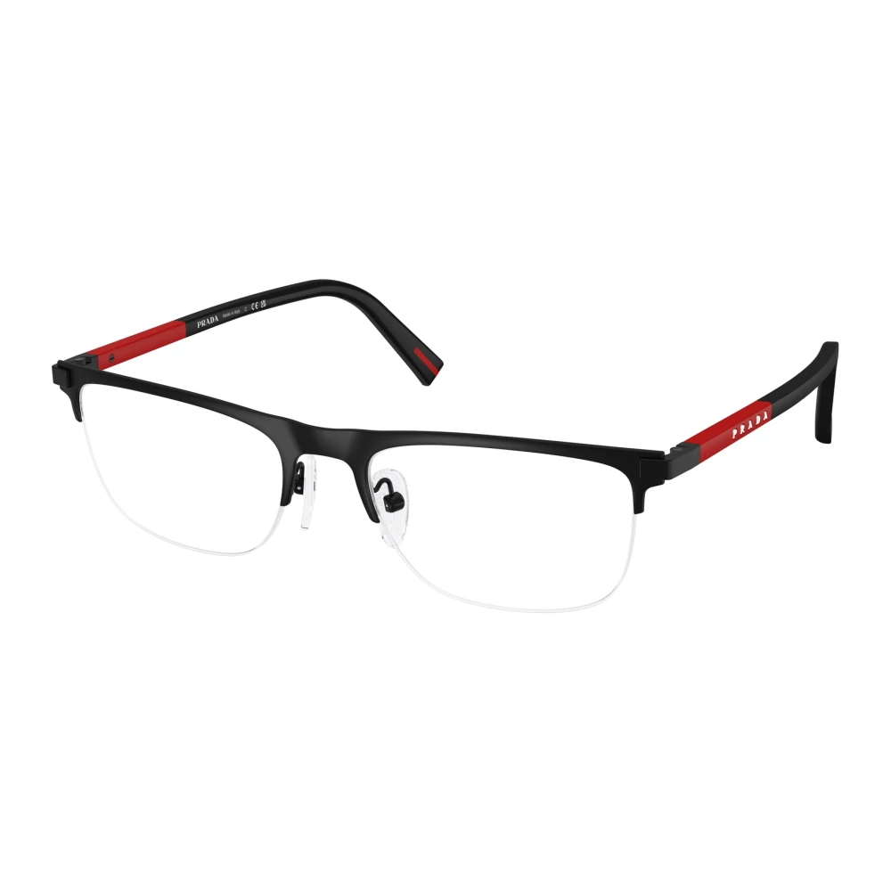 Prada Men's Black Glasses,, Stylish Eyeglasses Medium