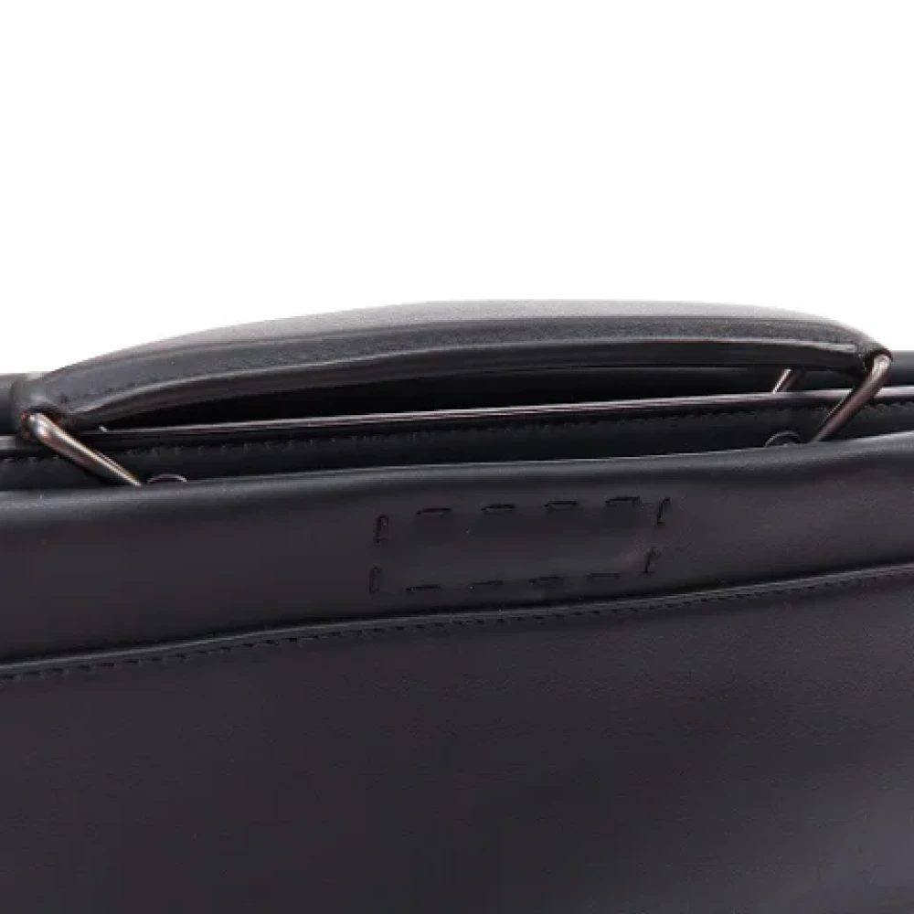 Fendi Vintage Pre-owned Leather briefcases Black Dames