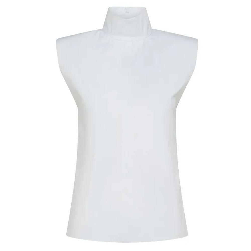 SPORTMAX Wit Mouwloos Shirt Regular Fit White Dames
