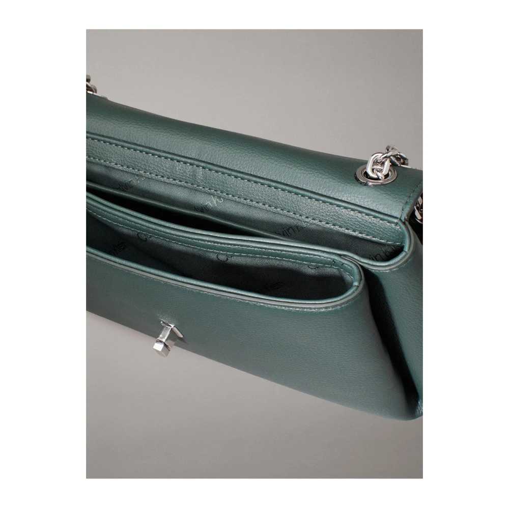 Calvin Klein Groene Schoudertas van PU-leer Green Dames