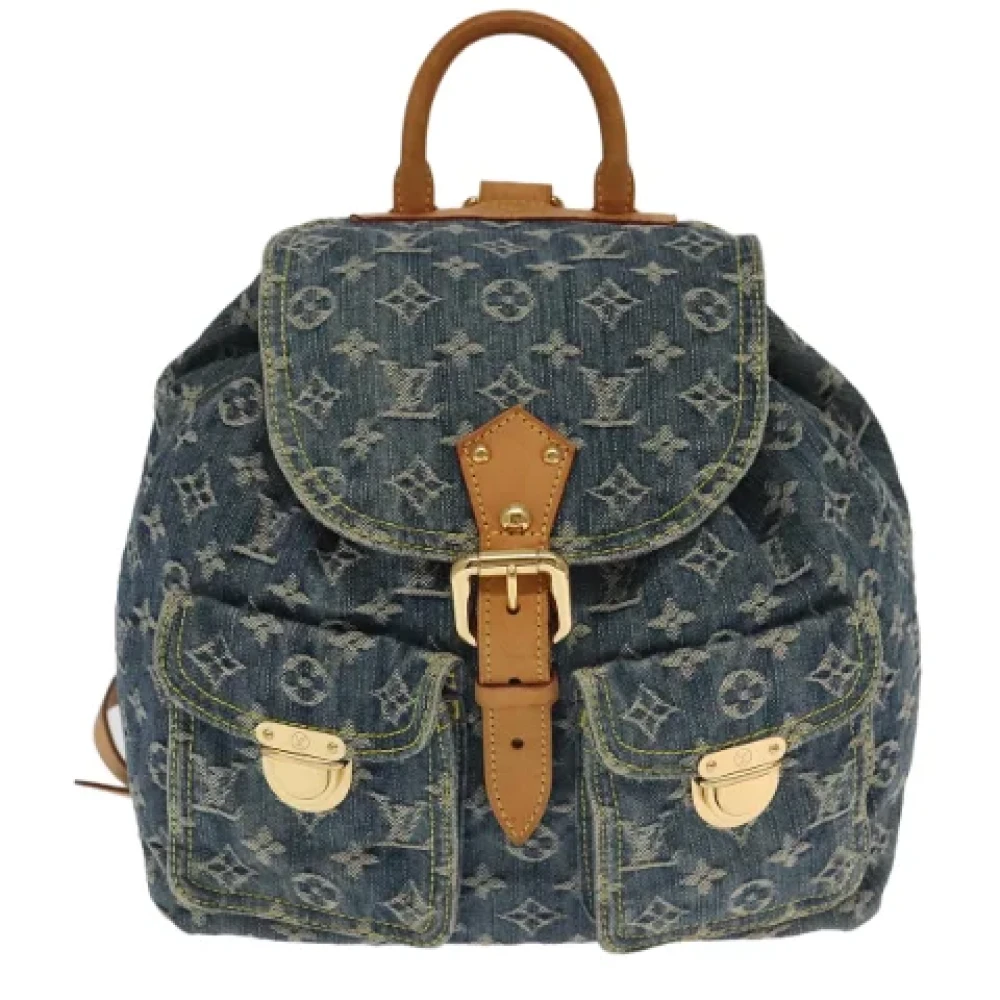 Louis Vuitton Vintage Pre-owned Denim backpacks Blue Dames