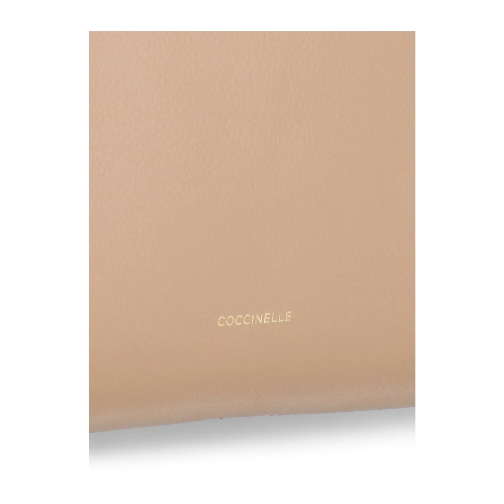 Coccinelle Bruine leren handtas met geweven handvat Brown Dames