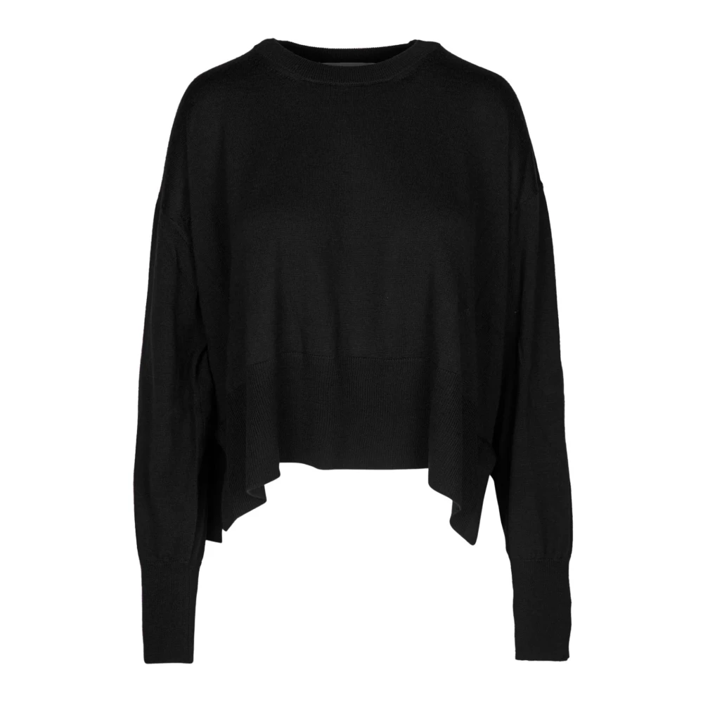 Jucca Zwarte Wollen Trui Ribboord Black Dames