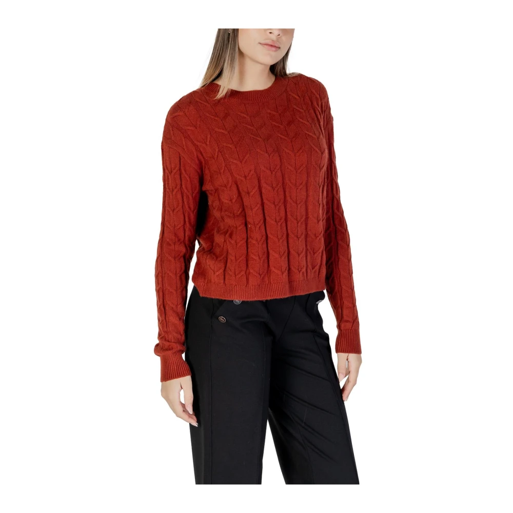 Vero Moda Bordeaux Button-Up Gebreide trui Red Dames