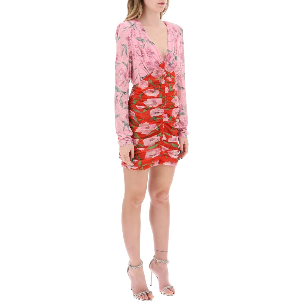 Rotate Birger Christensen Bloemenprint Pailletten Mini Jurk Multicolor Dames
