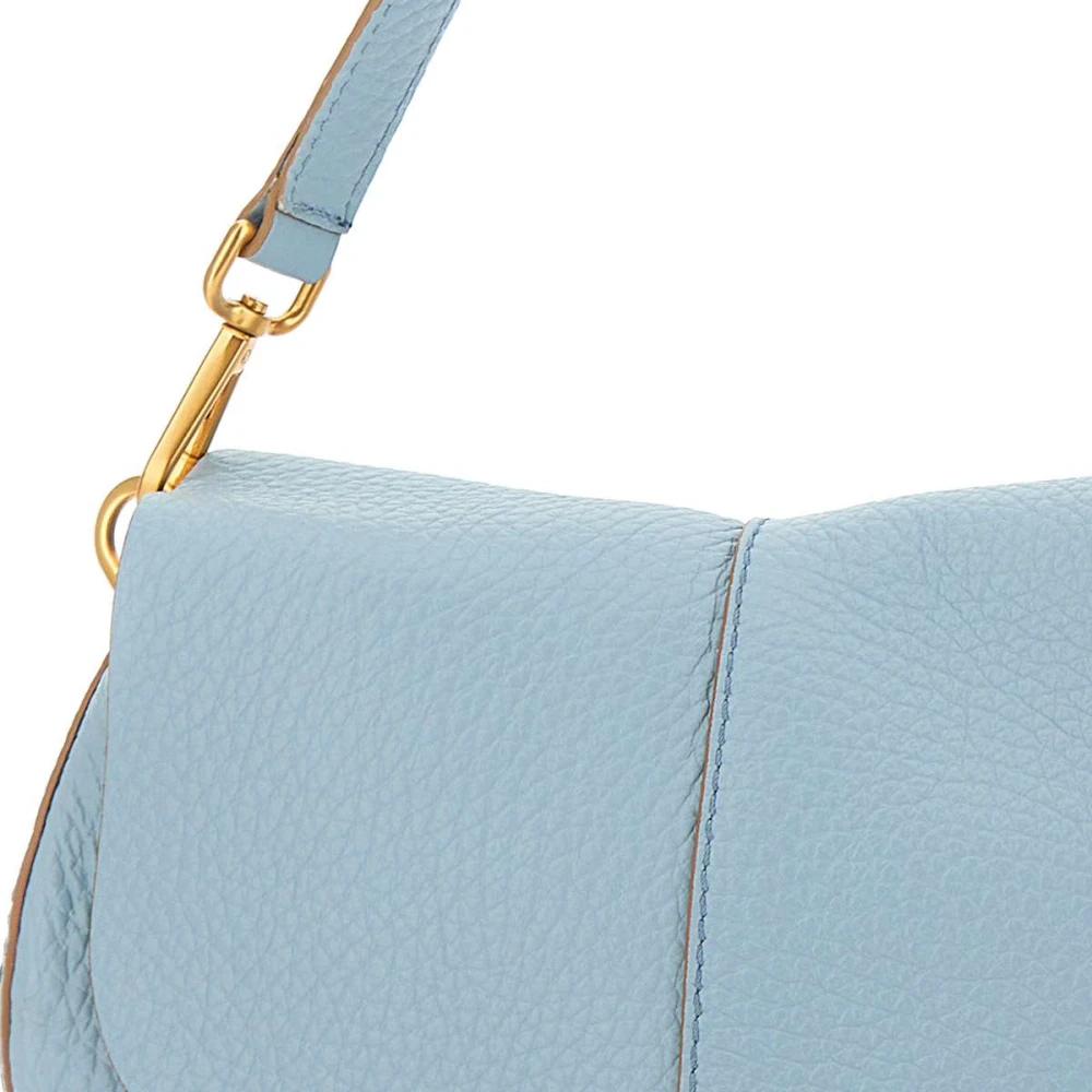 Gianni Chiarini Blauwe Leren Schoudertas met Klep Blue Dames
