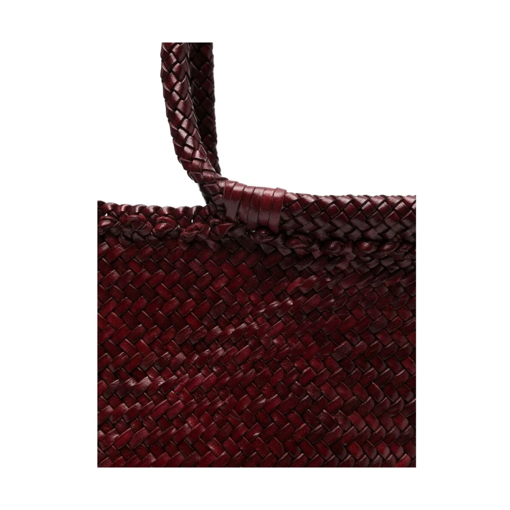 Dragon Diffusion Gevlochten Wijnrode Leren Tote Tas Red Dames