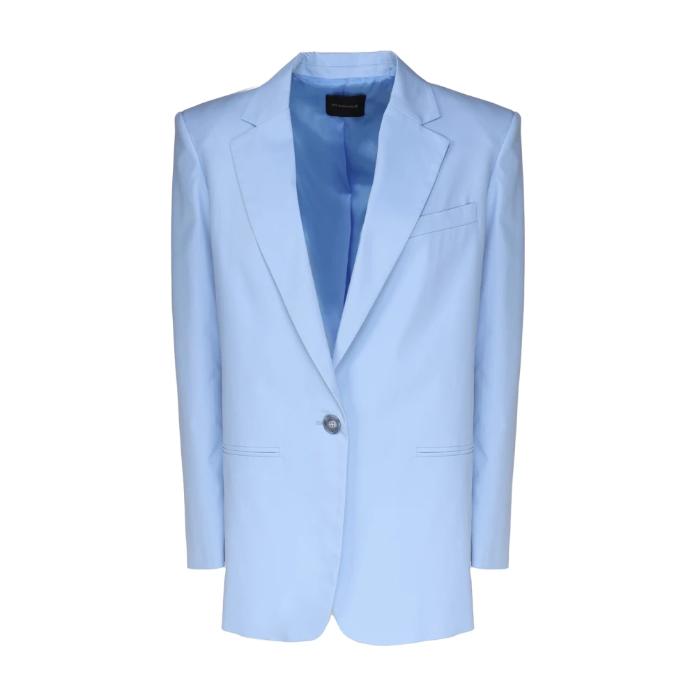 Andamane Blauwe Klassieke Lapel Jas Blue Dames