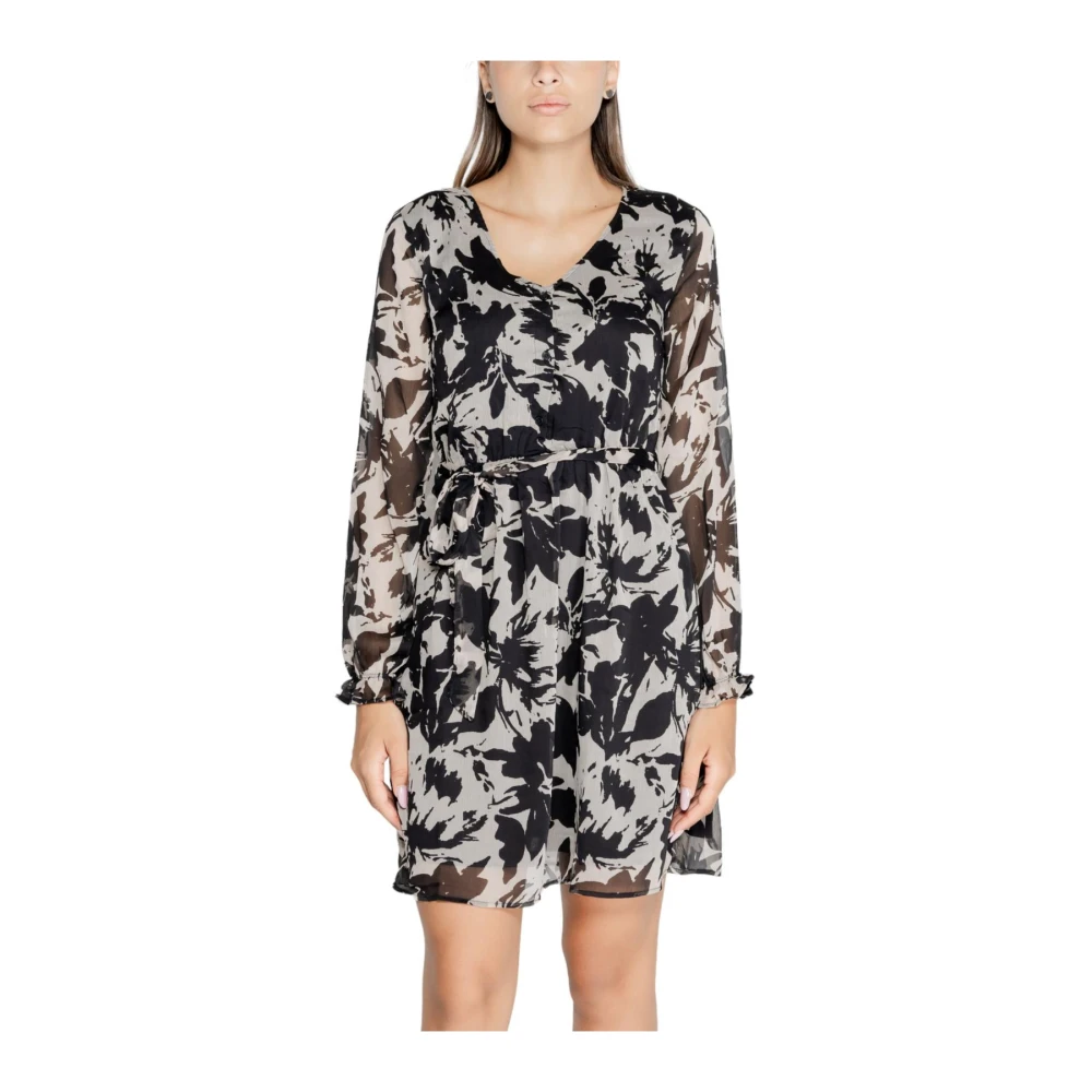 Jacqueline de Yong Bloemenprint Mini Jurk ZwartBeige Multicolor Dames