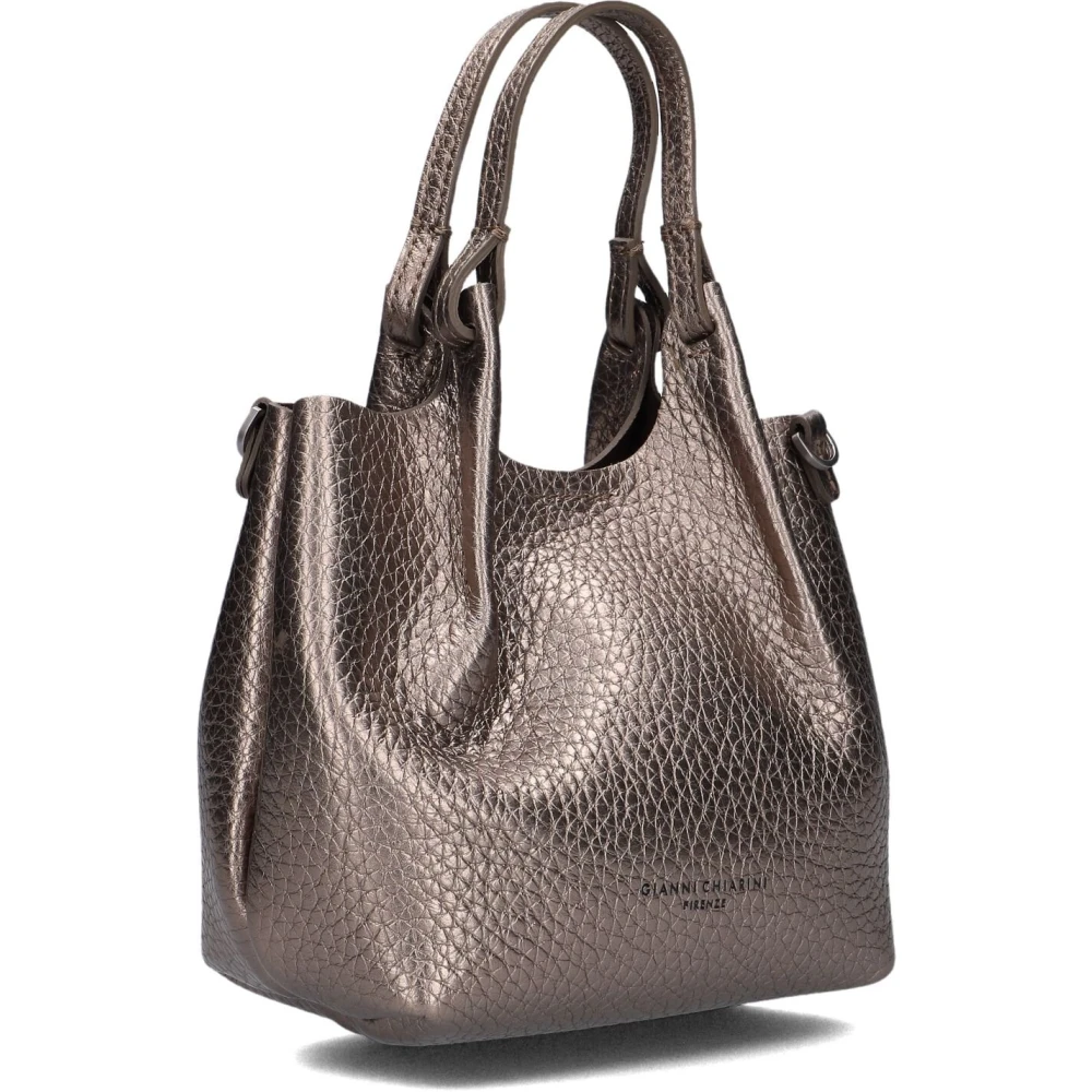 Gianni Chiarini Bronzen Gestructureerde Leren Handtas Dua Brown Dames