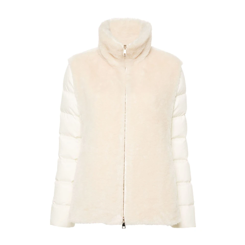 Moncler Gewatteerde ganzendons jas beige Dames