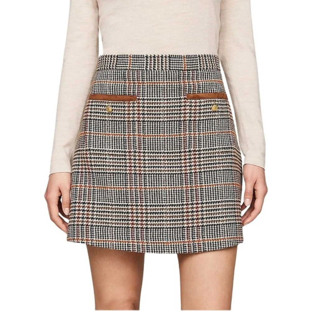 Tommy Hilfiger Retro Check Tweed A-Lijn Rok Multicolor Dames