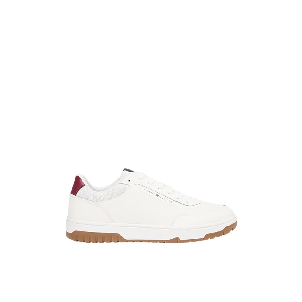 Tommy Jeans Leather Mix Low-Top Sneaker Heren Schoenen Wit