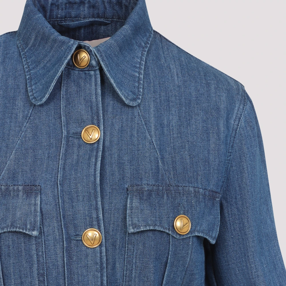 Valentino Stijlvolle Denim Jack voor Mannen Blue Dames
