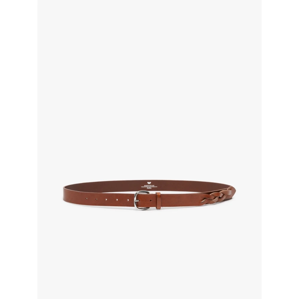 Max Mara Weekend Gevlochten leren riem met gegraveerde gesp Brown Dames