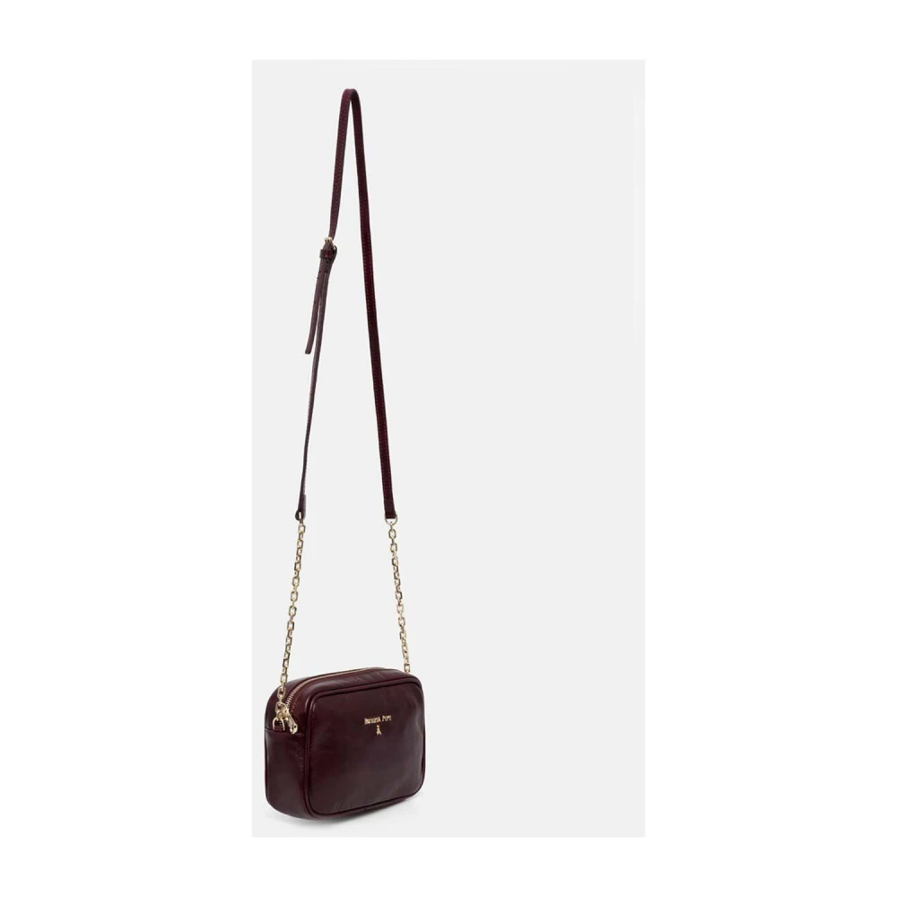 PATRIZIA PEPE Bordeaux Leren Schoudertas Red Dames