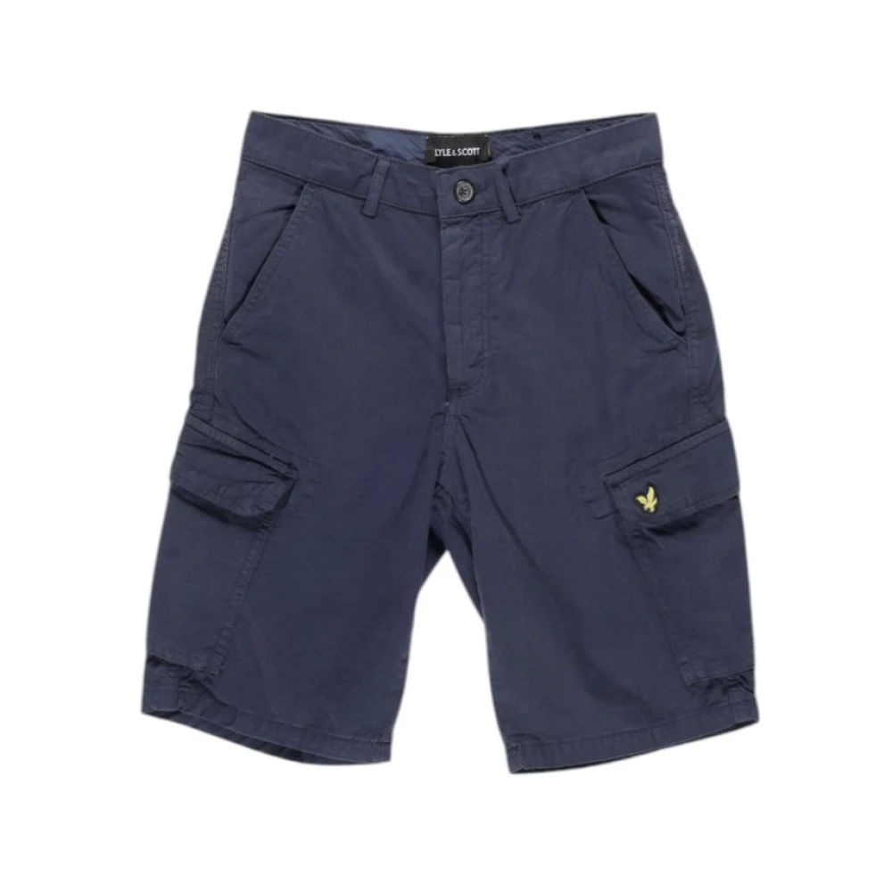 Lyle & Scott Blauwe Katoenen Shorts Bermuda Herfst Winter Blue Heren