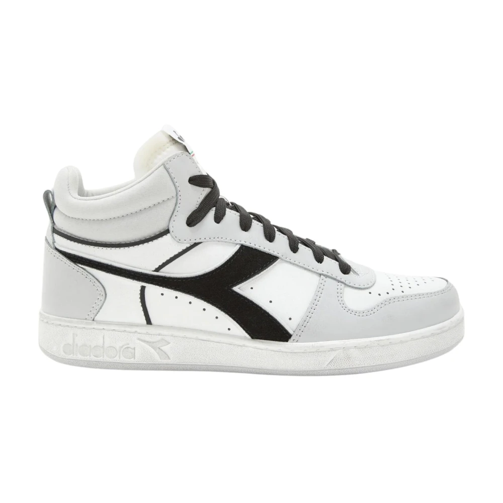 Diadora Men's White Suede Basket Sneakers