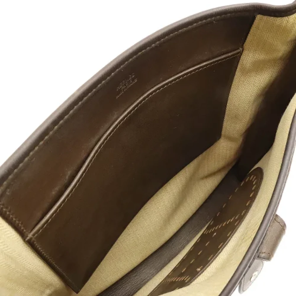 Hermès Vintage Pre-owned Leather shoulder-bags Beige Dames