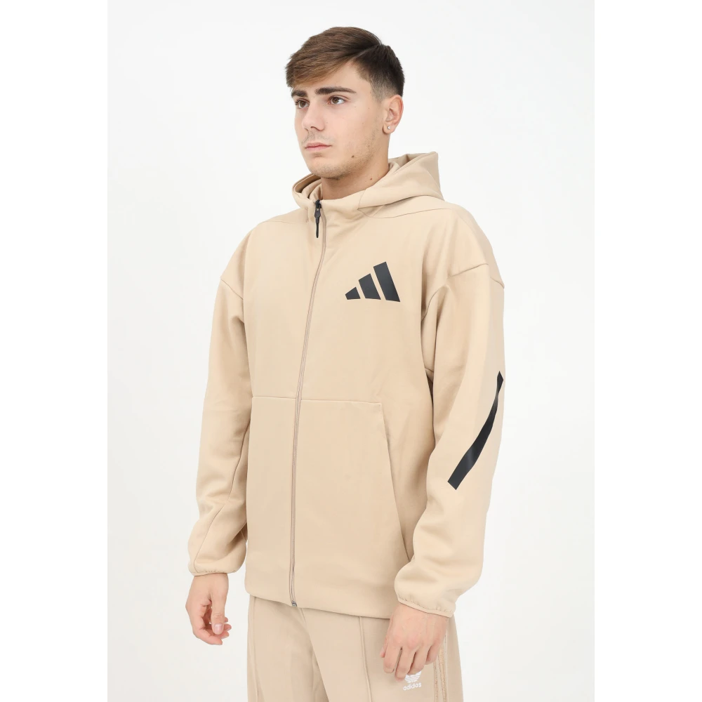 Adidas Beige Zip Sweater Z.n.e. Heren Beige Heren