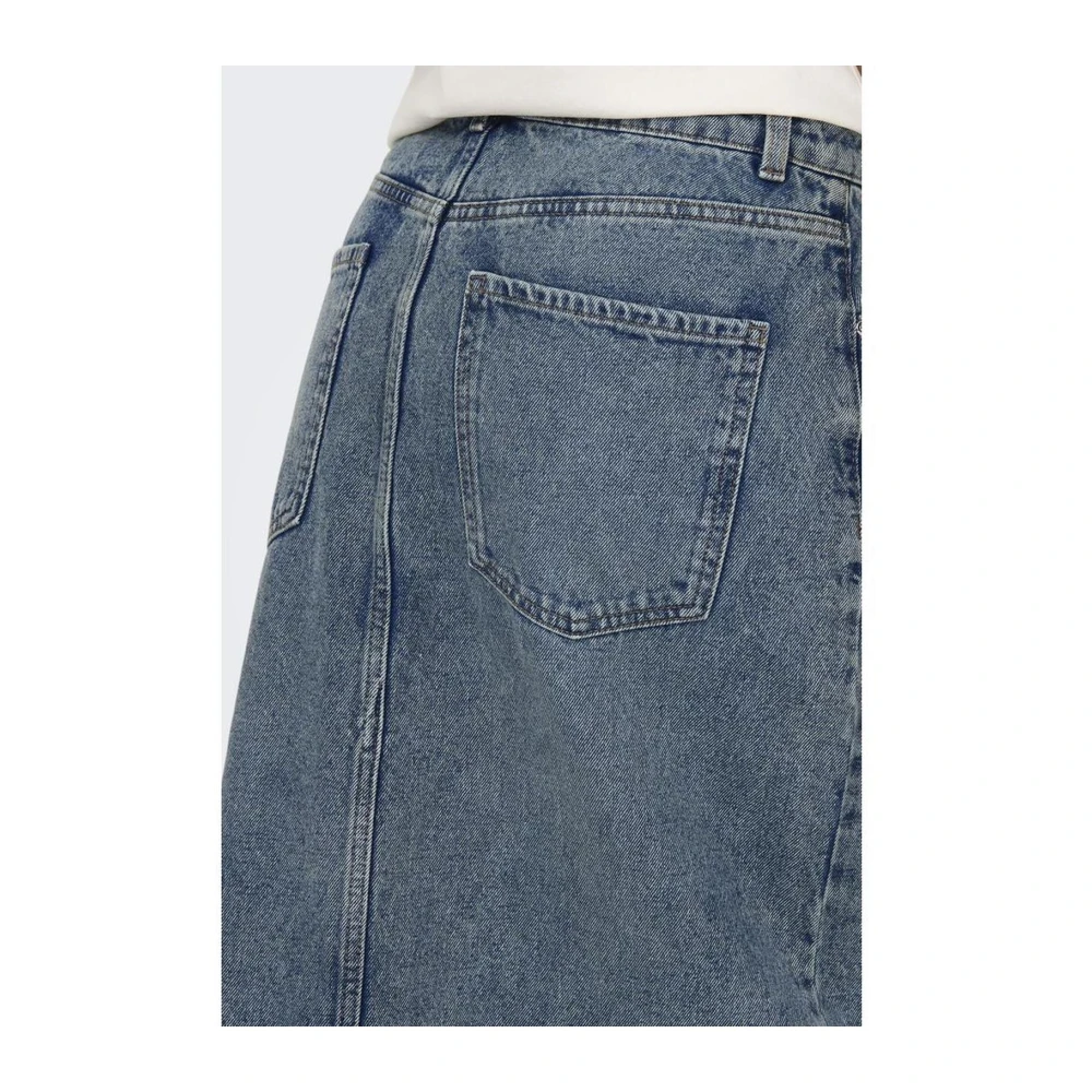 Only Blauwe Katoenen Lange Rok Damesmode Blue Dames