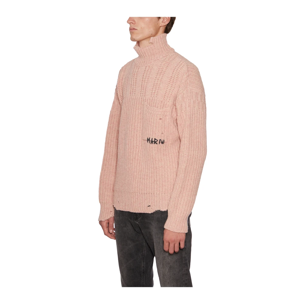 Marni Wollen trui met verweerde onderkant Pink Heren
