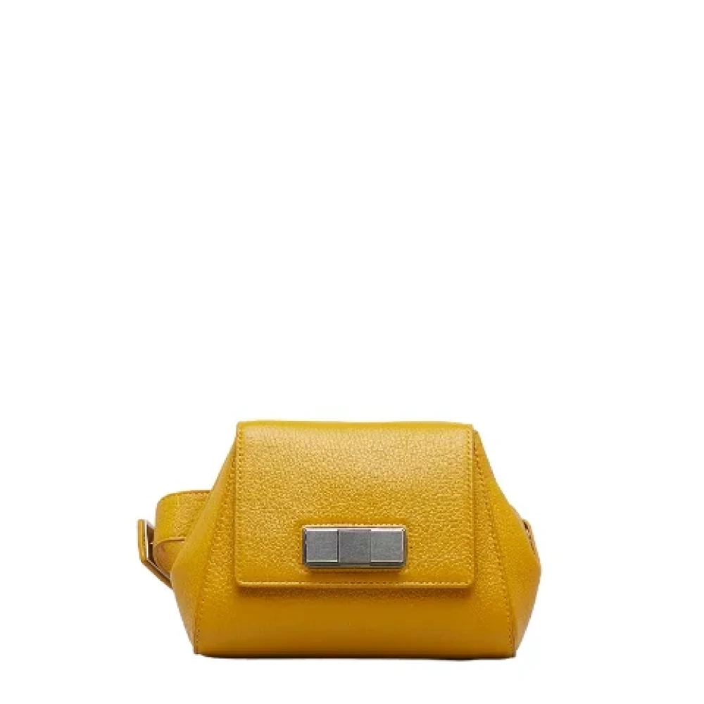 Bottega Veneta Vintage Pre-owned Leather crossbody-bags Yellow Dames