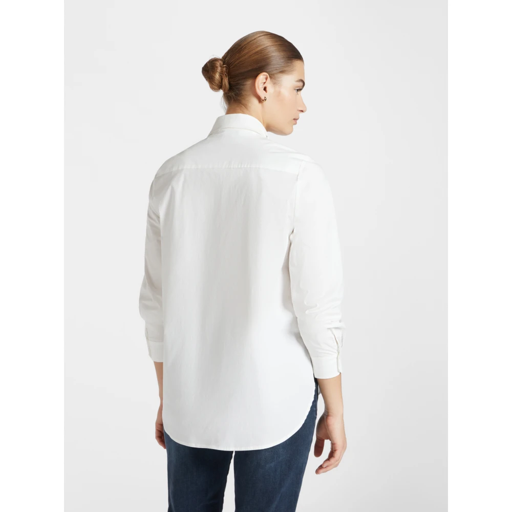 Elena Mirò Overhemdblouse met afneembare geborduurde kraag White Dames